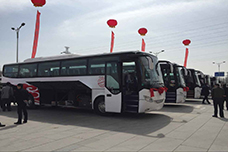 整齊停放的安凱新能源車隊