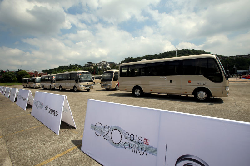 宇通杭州G20交車儀式現(xiàn)場