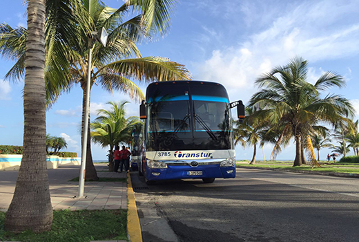 藍(lán)天、碧海、宇通客車