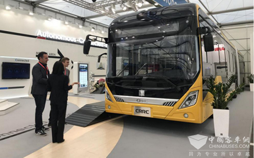 亮相比利時(shí)的中車(chē)電動(dòng)純電動(dòng)BRT