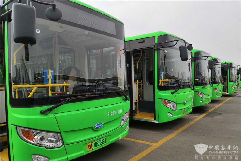 開沃純電動客車呼市運營實拍