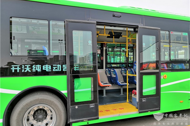 開沃純電動客車呼市運營實拍