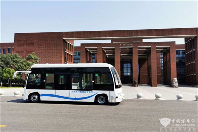安凱無(wú)人駕駛巴士天津海河教育園區(qū)開放測(cè)試