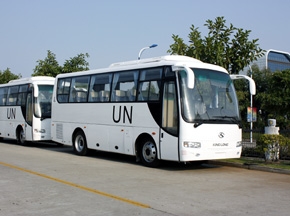 大金龍開出聯(lián)合國維和部隊(duì)專用客車
