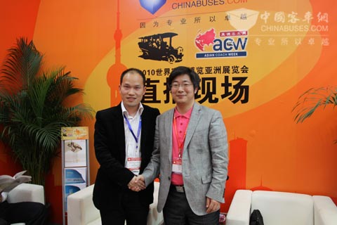 雅苒中化環(huán)保（青島）銷售及技術總監(jiān)（國內）羅童與客車網總編輯吳永強